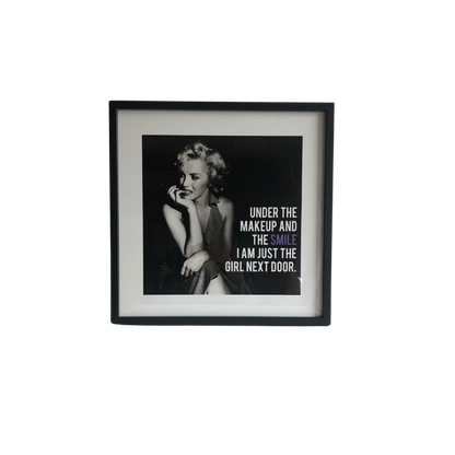 Stampa su carta di Marilyn Monroe - I am just the girl next door - 40x40 + Cornice